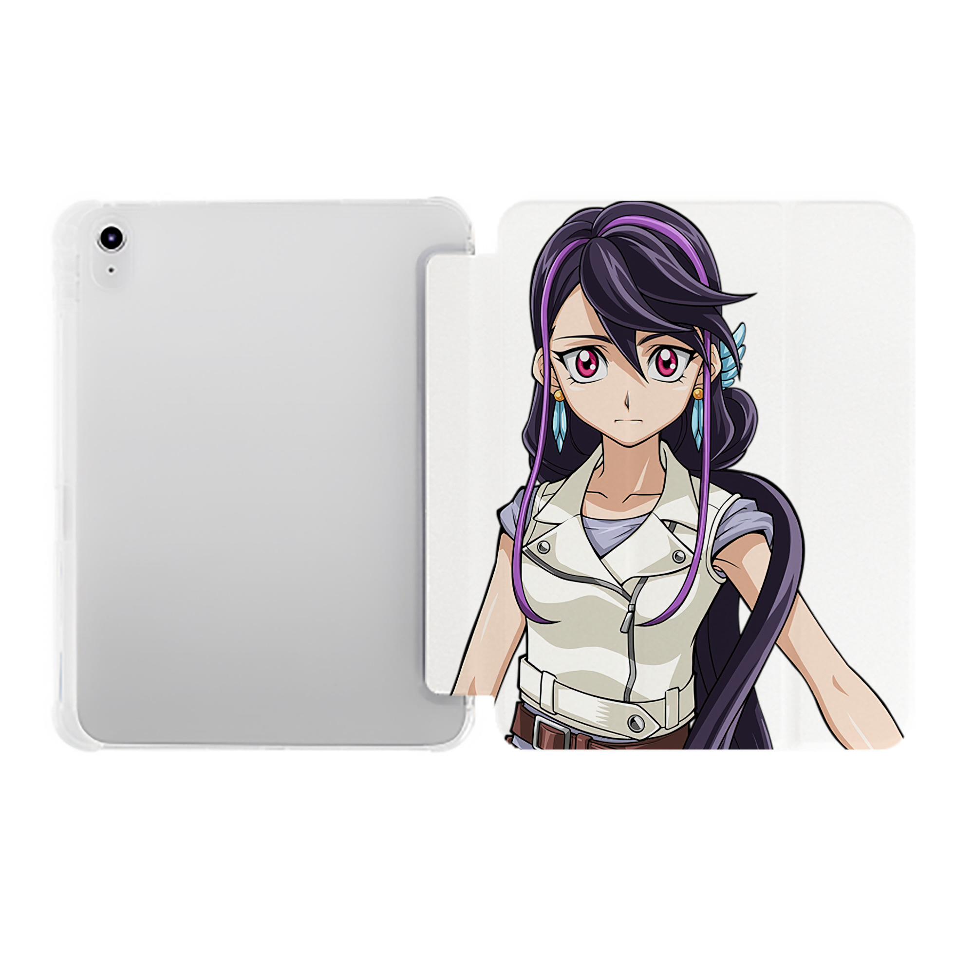 （画像用） 遊☆戯☆王 Yu-Gi-Oh! IPad ケース ペン収納付き 三つ折りスタンド PUレザー×シリコン 対応機種9.5/10.5/10.9インチ